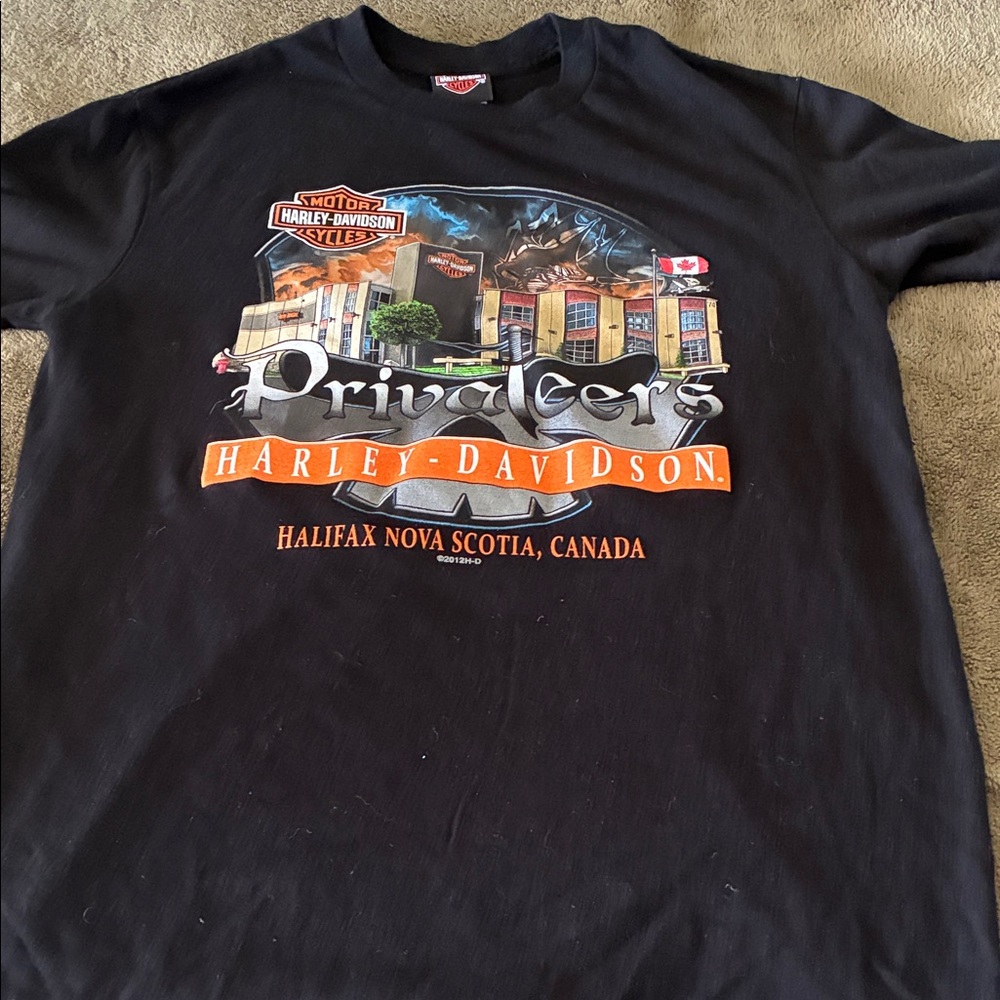 Harley-Davidson Black and Orange Graphic Tee